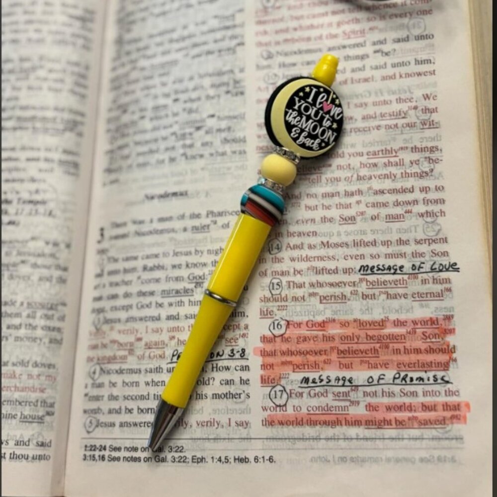 Beadable Pen "I love you to the moon and back" #2